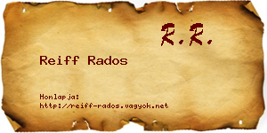 Reiff Rados névjegykártya