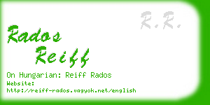 rados reiff business card